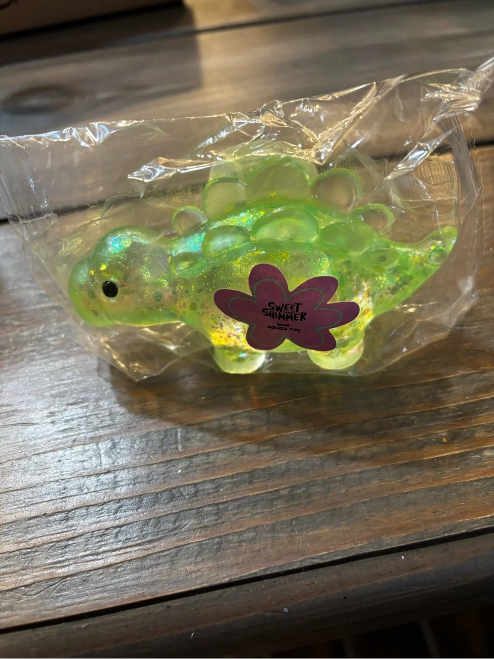 Sweet Shimmer Green Glitter Dino Squish Toy